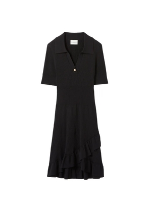 Claudie Pierlot ruffled polo knitted dress - Black
