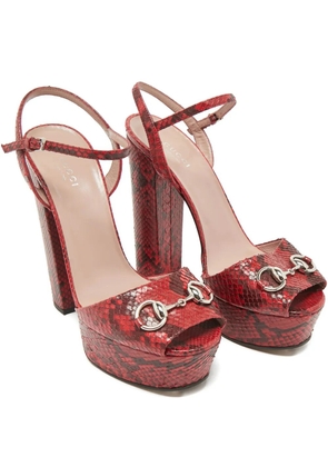 Gucci Pre-Owned Horsebit-detail heeled sandals - Red