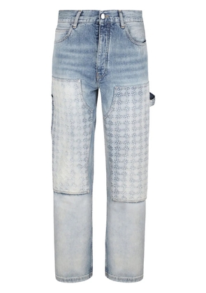 AMIRI monogram-debossed jeans - Blue