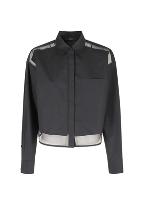 Seventy sheer-panel shirt - Black