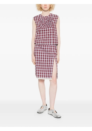 Nº21 ruffled-detail check-pattern blouse - Red