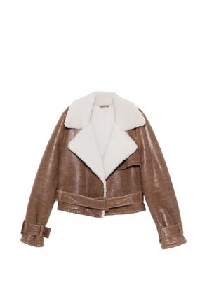 Manokhi Jessie belt jacket - Brown