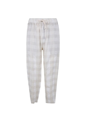 Uma Wang checked tapered trousers - Neutrals