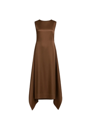 Alberta Ferretti asymmetrical sleeveless dress - Brown