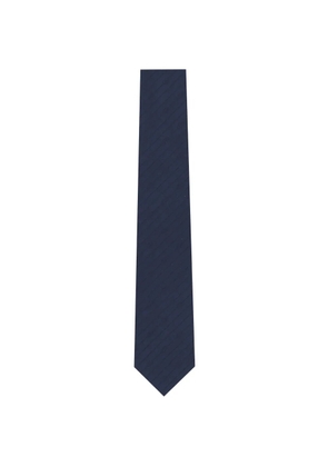 Gucci logo-pattern striped tie - Blue