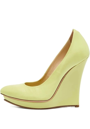Alexander McQueen Pre-Owned 125mm wedge platform pumps - Green