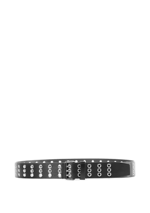 Ann Demeulemeester eyelet-embellished leather belt - Black