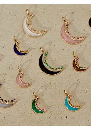 Sorellina multi stone crescent moon pendant - Gold