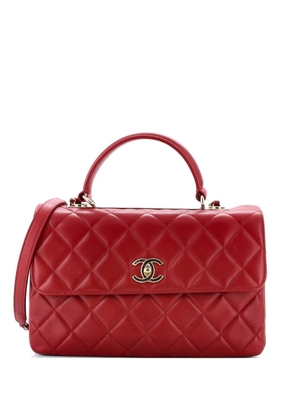 CHANEL Pre-Owned Trendy CC Top Handle Bag Quilted Lambskin Medium satchel - Red