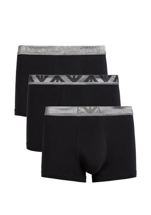 Emporio Armani logo-waistband boxers (set of three) - Black