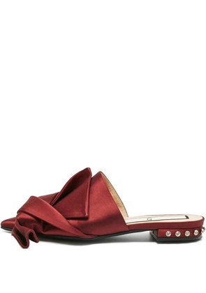 Nº21 knot satin mules - Red