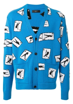 AMIRI pole-dance knit cardigan - Blue