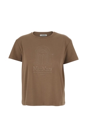 'S Max Mara logo-embroidery T-shirt - Brown