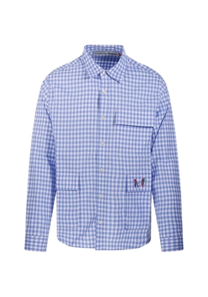 Paul Smith gingham embroidery shirt - Blue