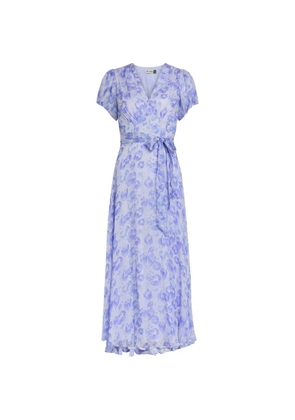 Rixo floral tie midi dress - Blue