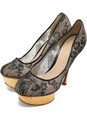 Nicholas Kirkwood lace platform pumps - Black
