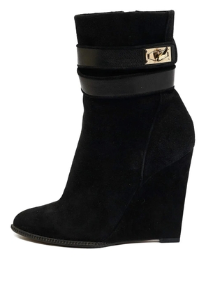 Givenchy Pre-Owned 110mm Shark Lock suede boots - Black