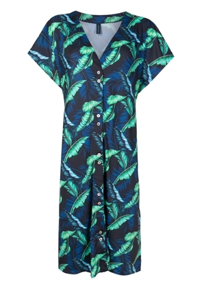 Lygia & Nanny Artemis leaf-print midi dress - Blue