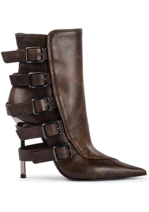 Le Silla 120mm buckle detailed biker boots - Brown