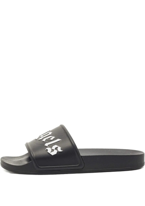 Palm Angels Pre-Owned logo-embossed slides - Black
