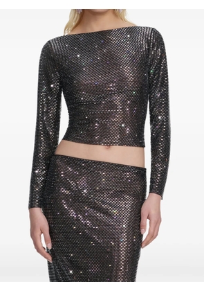 Self-Portrait embellished midi skirt - Black