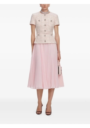Self-Portrait embellished pleated midi dress - Pink