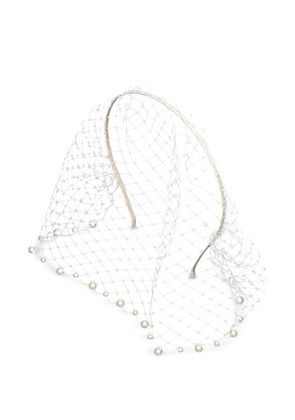 Jennifer Behr Perline Voilette embellished veil - White