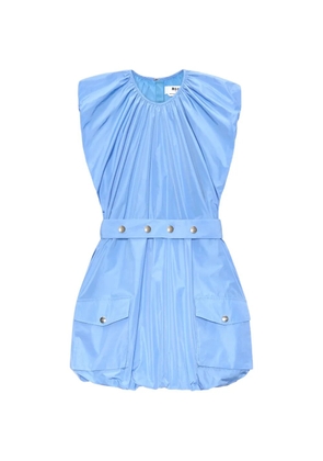 MSGM belted pocketed mini dress - Blue