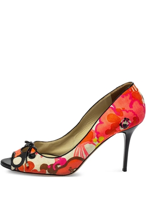 Jimmy Choo Pre-Owned 95mm floral-print leather pumps - Neutrals