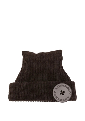 Charles Jeffrey Loverboy button-detail beanie - Brown