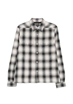 Rick Owens DRKSHDW cropped plaid overshirt - Grey