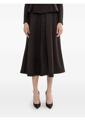 NISSA button detail midi skirt - Black