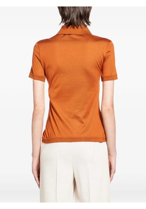 Max Mara short-sleeve silk polo shirt - Orange