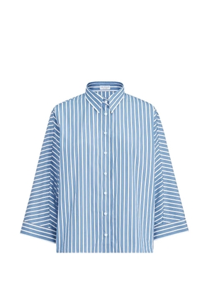 Brunello Cucinelli stripe poplin shirt - Blue