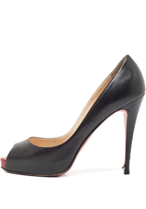 Christian Louboutin Pre-Owned 130mm leather peep-toe pumps - Black