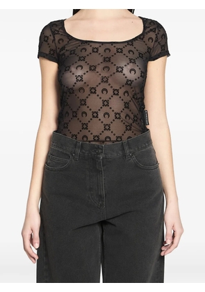 Marine Serre monogram mesh top - Black