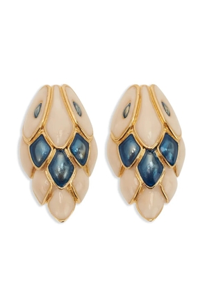 Roberto Cavalli snake clip-on earrings - Neutrals