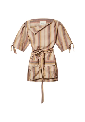 ISABEL MARANT Mariza striped-pattern mini dress - Neutrals