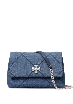 Tory Burch Kira diamond quilt denim small convertible shoulder bag - Blue