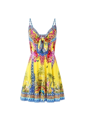 Camilla tie-front mini dress - Yellow