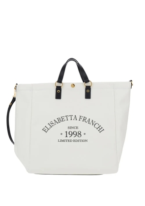 Elisabetta Franchi handle tote bag - White