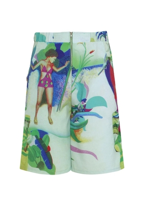 Amir Slama printed cargo shorts - Green