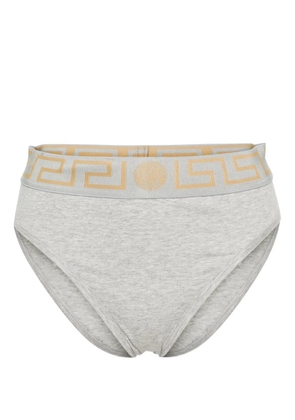 Versace Greca-waistband cotton briefs - Grey