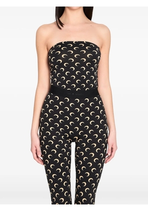 Marine Serre moon print bustier top - Black