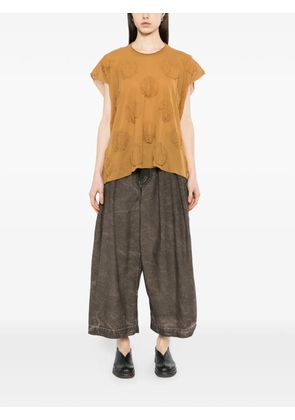 Uma Wang patterned short-sleeve top - Brown