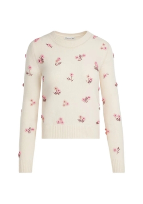 Oscar de la Renta flower-detail sweater - Neutrals