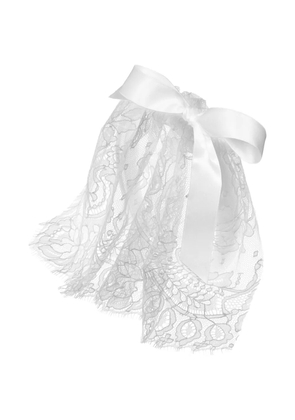 Jennifer Behr Gladys Voilette lace bow headband - White