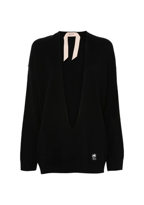 Nº21 V-neck sweater - Black
