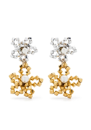 Rosantica floral-motif drop earrings - Silver