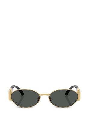 Versace Eyewear medusa-embellishment oval-frame sunglasses - Gold